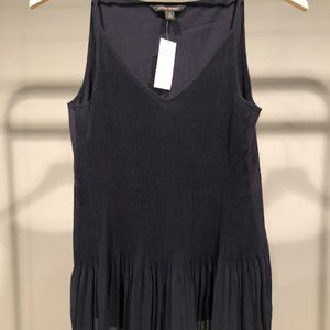 Banana Republic Navy Pleated V-Neck Tank